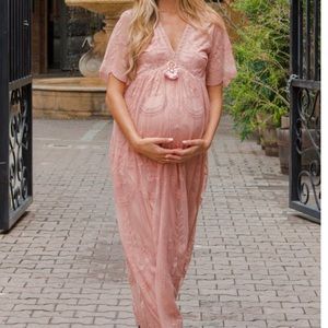 Pink blush maternity dress